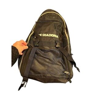 Diadora‎ Soccer Backpack Black & White Sports Bag 998480
